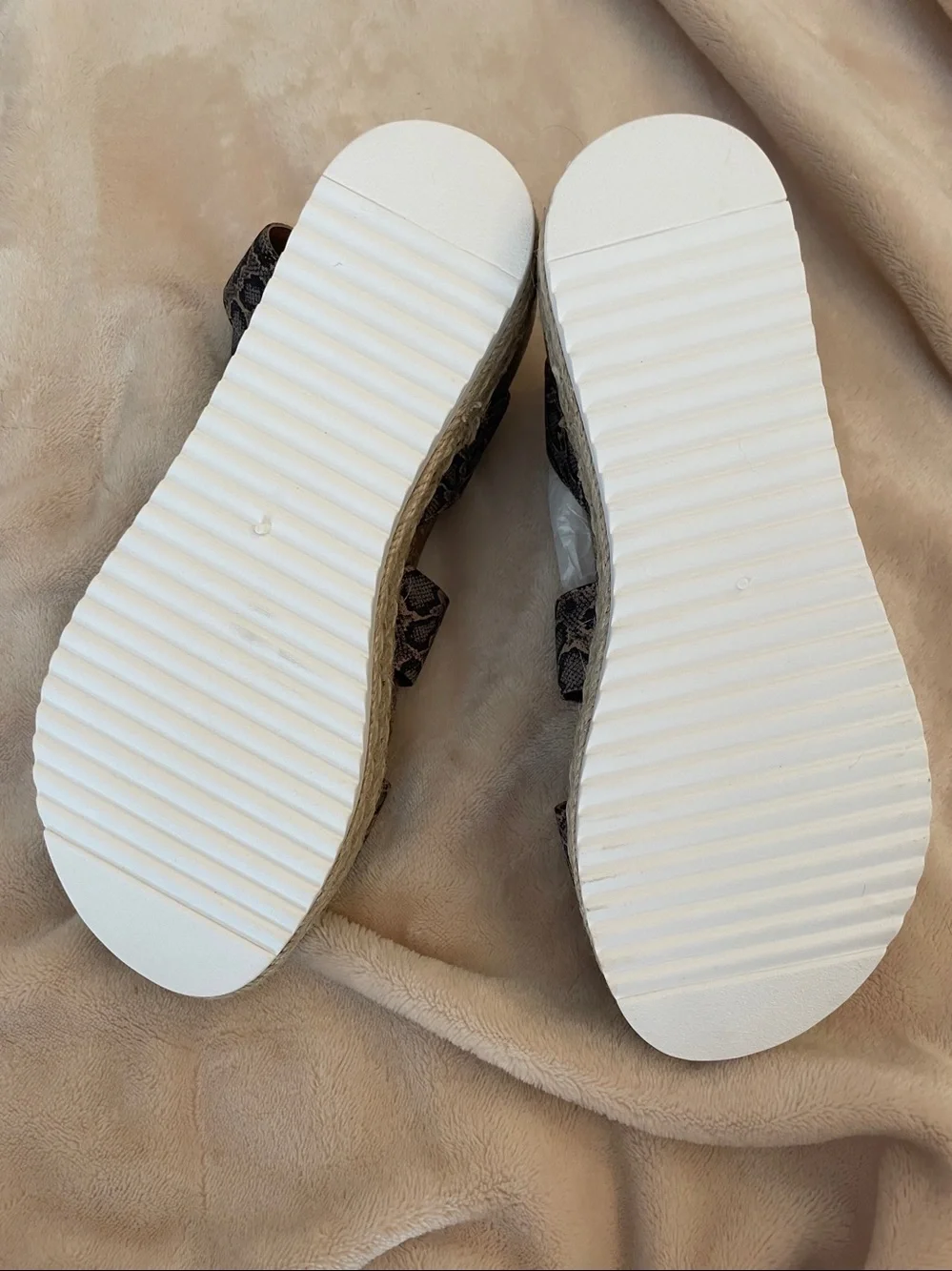 Steve Madden Kimmie Brown Snake-Print Espadrille Platform Sandals NWOT
